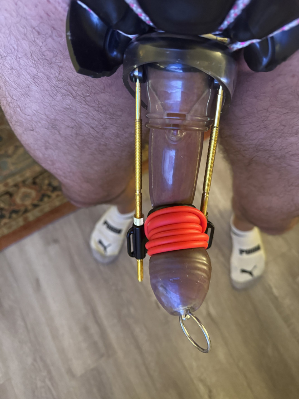 Silicon sleeve, penis extender, and ribbed urethral sound inserted