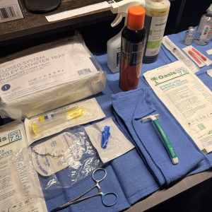 16 Fr. Foley Catheterization Tray, Sterile Gloves, Razor and Shaving Cream, Betadine Scrub and Alcohol for Disinfection