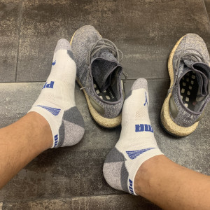 Feet, socks, sneakers