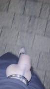 public road, balls and cock on display