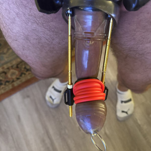 Silicon sleeve, penis extender, and ribbed urethral sound inserted