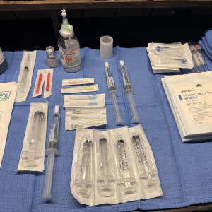 Syringes, Needles, Anesthetic Medications, Gauze, Butterfly Needles with Vacutainers