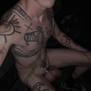 fully nude outside