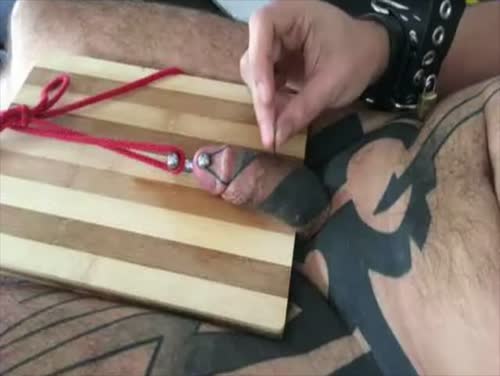 4 nails and few needles into my cock shaft